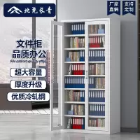 北尧长青办公文件柜储物柜办公室大容量学校储物柜铁皮柜通玻八层常规款