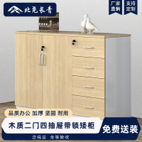 北尧长青木质二门储物柜带锁小柜子员工办公柜办公柜子矮柜抽屉款
