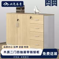 北尧长青木质二门储物柜带锁小柜子员工办公柜办公柜子矮柜抽屉款