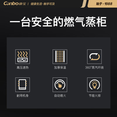 康宝(Canbo)高原蒸柜商用蒸饭柜 食堂厨房大容量电蒸箱蒸包蒸饭电热燃气蒸柜SZXY16B-12GC