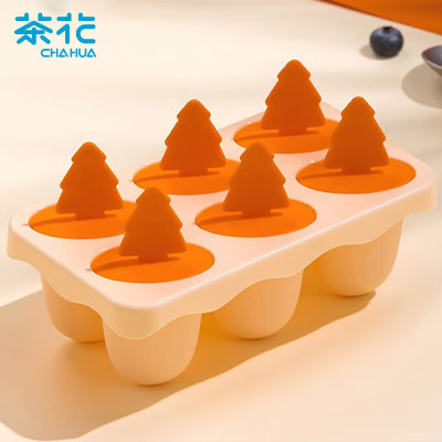茶花雪糕冰淇淋模具 冰棒模具 冰棍冰格 制冰盒 冰块模具 辅食盒