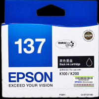 爱普生(EPSON) T137黑色墨 盒 适用K100 K200 K105 K205 T1371黑色