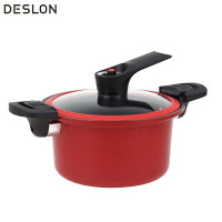 德世朗 精铁6层不沾涂层 麦饭石6L不粘微压营养锅 DFS-T832B