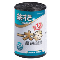 茶花 垃圾袋301002 大号加厚120只黑色45*50cm家用厨房厨余办公室垃圾收纳袋