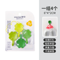 茶花121021强力粘钩浴室卧室厨房卫生间置物粘钩不易脱落强力粘钩 茶花幸运四季粘钩[共四个]
