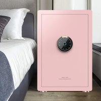 虎牌保险柜家用办公小型WIFI密码智能床头保险箱支持鸿蒙自动开保管柜 炫彩系列 樱花粉 55cm
