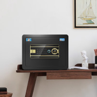虎牌保险柜家用办公小型指纹密码WiFi保险箱全钢防盗可嵌入衣柜保密保管柜 博瑞系列 25cm 钢琴黑