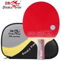 双鱼(DOUBLE FISH)双鱼乒乓球拍直拍单拍 5星五星兵乓球拍 5D-E短柄