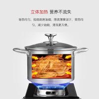 康巴赫欧式汤锅双耳304不锈钢22cm奶锅煮面锅煮锅稀饭锅燃气电磁炉通用22cm汤锅22cm4L