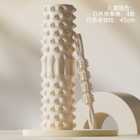 米奇喵MQM-白45+四轮按摩棒泡沫轴狼牙棒瑜伽柱滚背肌肉筋膜