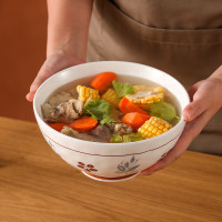 洁雅杰陶瓷汤碗大号家用釉下彩8英寸大碗汤盆J109