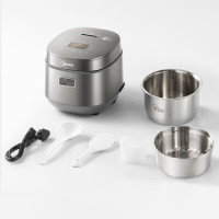 美的(Midea)电饭煲0涂层316L不锈钢内胆家用2升多功能健康沥米饭锅 米汤分离智能预约MB-AFB2022LS