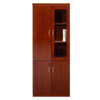 华普思 文件柜木质书柜带锁资料柜实木贴皮油漆办公柜2门左衣柜