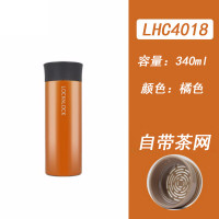 乐扣乐扣(LOCK&LOCK)绮丽保温杯 不锈钢真空便携马克杯 带茶隔水杯子 LHC4019 橙