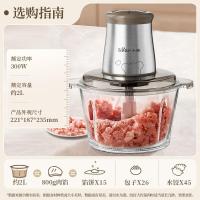 小熊(Bear)绞肉机家用 碎肉机 电动多功能料理搅拌打肉饺子肉馅蒜蓉机不锈钢 搅肉机QSJ-B03E1双刀 2L