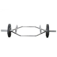 亚士德健身房室内运动六角大环形杠铃杆奥杆深蹲臂力蹲抓举重奥杆实心电镀六角杠(装片区5cm)