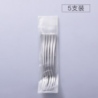 双枪(Suncha) 不锈钢勺子家用饭勺餐具 不锈钢水果叉 5支装 12.6cm CF1219