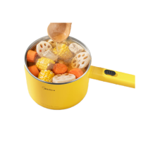 美的(Midea)双层电煮锅1.7升蒸煮刷两档火力快煮慢熬防烫锅身304不锈钢内胆长手柄XZE1604