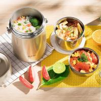 苏泊尔(SUPOR)保温饭盒304不锈钢真空保温桶三层大容量饭盒学生便当盒保温 2.0L KF20F1[本色]