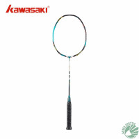 川崎(KAWASAKI)羽毛球拍蜘蛛侠王者归来大师矛中高级专业比赛进攻防守全碳素单拍王者装甲赛博白蓝4U四星礼盒