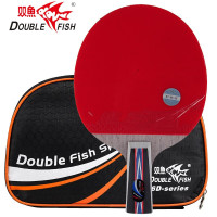 双鱼(DOUBLE FISH)乒乓球拍直拍单拍 6D六星成品拍 附拍套[6D-E]