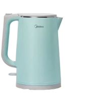 美的(Midea)电热水壶 家用不锈钢内胆烧水壶 办公宿舍防烫开水壶 SH17X1-309绿色无缝内胆 1.7L