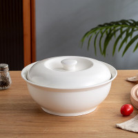 洁雅杰陶瓷汤碗大号家用煲汤盛汤汤盆中式釉下彩9英寸品锅带汤勺