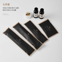 蓝卡诺酒店民宿环保一次性洗漱用品大全宾馆专用牙刷带牙膏套装铭典系列7件套10套