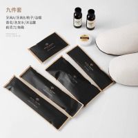 蓝卡诺酒店民宿环保一次性洗漱用品大全宾馆专用牙刷带牙膏套装铭典系列9件套10套