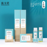 蓝卡诺酒店民宿环保一次性洗漱用品大全宾馆专用牙刷带牙膏套装地中海系列6件套1套