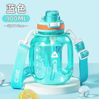 希乐(cille)水杯大容量tritan塑料夏季吨吨桶男运动健身女上学专用吸管杯 迪卡蓝900毫升XL-2488