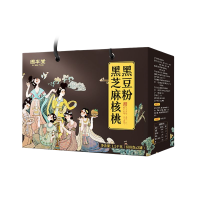 固本堂黑芝麻糊核桃黑豆粉养无髮生现磨髮黑米即食糖代餐早餐食品 经典礼盒1200g*1箱