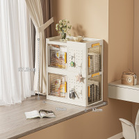 华普思折叠收纳箱带洞洞板多层储物柜桌边书本收纳柜零食玩具整理置物架奶油黄两层(赠4个挂钩+4个万向轮)