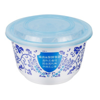 华普思LBK-999青花碗一次性粥碗甜品酸辣粉打包加厚外卖圆形塑料碗家用商用餐盒100只起订