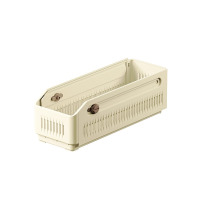 华普思衣服收纳盒可伸缩家用衣柜收纳分层神器衣物收纳箱折叠奶油色小号10.5*28*9cm(拉伸后45cm)单个装