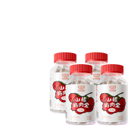 英贝健 山楂鸡内金软糖咀嚼片幼儿宝宝儿童积食酸甜零食 独立包装瓶装 鸡内金4瓶