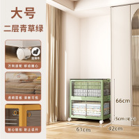 华普思升级款收纳箱五开门家用衣服整理箱玩具杂物收纳盒透明书本储物箱绿色大号88L两层