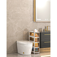 华普思可折叠夹缝收纳柜抽屉式储物箱家用宝宝零食柜卫生间窄缝整理柜子茶色象牙白20CM面宽4层可拆卸折叠多层带万向轮