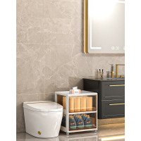 华普思可折叠夹缝收纳柜抽屉式储物箱家用宝宝零食柜卫生间窄缝整理柜子茶色象牙白46CM面宽2层可拆卸折叠多层带万向轮