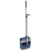 丽佳邦折叠站立收纳扫帚簸箕套装组合家用软毛扫地神器不粘头发扫把 孔雀蓝-扫把两件套[扫把+簸箕]