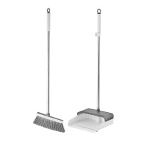 丽佳邦扫把簸箕组合套装家用扫帚软毛扫地神器不沾头发塑料长柄扫把 简约白-扫把两件套[扫把+簸箕]