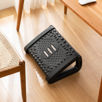 华普思创意脚底按摩器办公室桌下搁脚凳脚部按摩放松神器家用防翘脚凳子稳重黑可调节高度