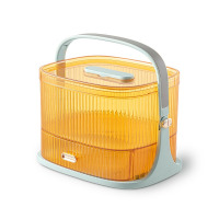 华普思家用便捷式药箱家庭装全套急救箱大容量药品医疗箱分格手提医药箱蜜透橙撞色薄荷绿