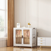 华普思卧室免安装折叠衣物收纳柜 多层双开门宝宝衣柜 挂衣整理衣柜两门衣柜一大(67*45*83CM)多层