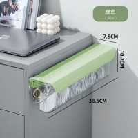 华普思数据线分格收纳盒壁挂式无痕手机充电头手机充电线分离分格收纳盒莫迪兰绿三个装(37.5*8.2*10.5CM*3)