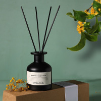 康夫贝家用室内持久香氛精油栀子花香卧室卫生间空气清新剂两瓶装 英国梨&小苍兰磨砂黑50ml