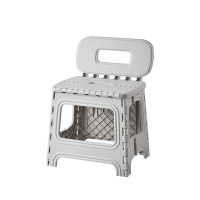 华普思家用换鞋凳便携式成人折叠小板凳钓鱼乘火车马扎靠背小椅晨暮灰矮款靠背