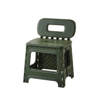 华普思家用换鞋凳便携式成人折叠小板凳钓鱼乘火车马扎靠背小椅祖母绿矮款靠背