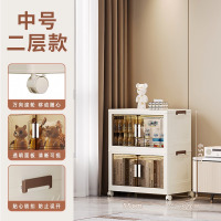 华普思收纳箱衣柜衣服被子玩具收纳家用可折叠塑料透明储物箱子收纳柜子白色55CM面宽二层(万向轮)多层