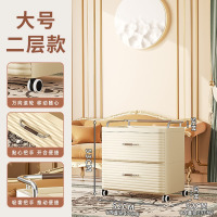 华普思抽屉式收纳柜家用多层玩具收纳箱可移动零食置物架轻奢塑料床头柜奶油色两层(52CM宽度)
